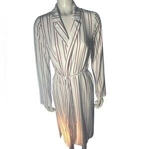 Forever 21 Burgundy and White Striped Robe